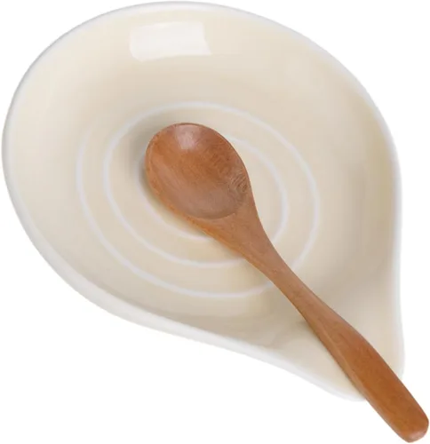 Miniatura 7 de Soporte para cuchara grande de cerámica, 6.2 x 5.2 pulgadas, resistente al calor, antiadherente, para estufa, acabado brillante, apto