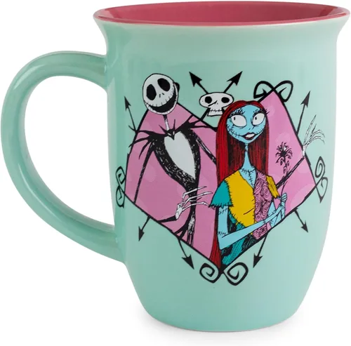Miniatura 2 de Silver Buffalo Disney Nightmare Before Christmas Jack and Sally Misfit Love - Taza de cerámica con borde ancho, 16 onzas