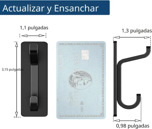 Miniatura 5 de pickpiff Paquete de 12 ganchos de pared para abrigo y toalla: colgador adhesivo de puerta de 13 libras, color negro
