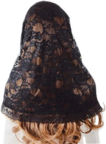 Miniatura 5 de PAMOR Infinity Chapel Veil Floral Latin Mass Head Cover Lace Scarf Mantilla Veils for Church