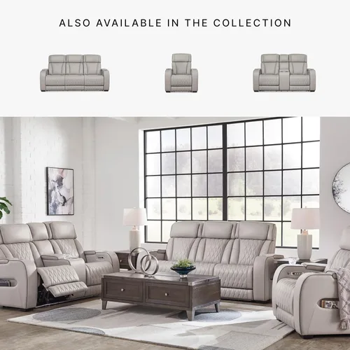 Miniatura 13 de Signature Design by Ashley Boyington Modern Leather Match Loveseat Reclinable Eléctrico con Consola, Reposacabezas Ajustable, Masaje, Asiento