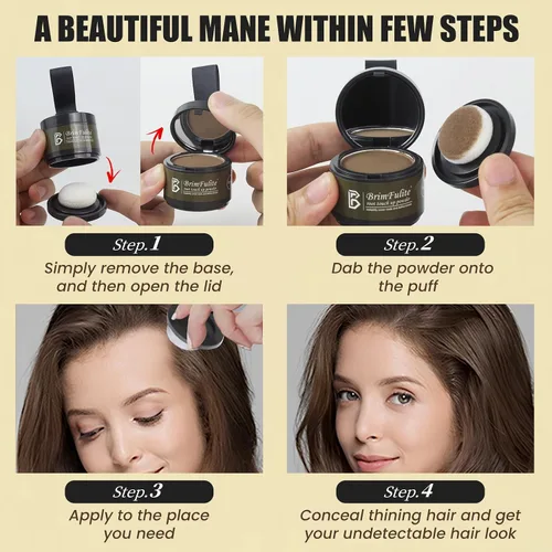 Miniatura 5 de Polvo de retoque de raíz, polvo de cobertura rápida de línea capilar gris para mujeres y hombres, de larga duración y cobertura natural, compacto
