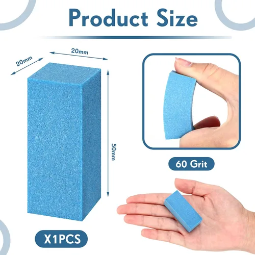 Miniatura 3 de Batiyeer Piedra de goma suave, piedra abrasiva de goma de molienda, piedra de esquí de snowboard para eliminar óxido y rebabas, 1.969 x 0.787 x Azul