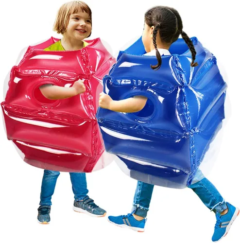 Miniatura 6 de 2 piezas de parachoques inflables para niños, pelota de rebote para niños, bolas de sumo para niños, pelota de juego de césped para niños al aire