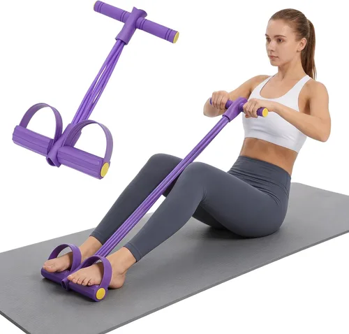 Banda de resistencia de pedal multifuncional con asa, tubos de 6/8/10 para todos los pesos, estiramiento resistente mejorado para entrenamientos de