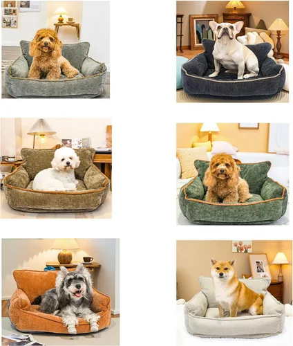 Miniatura 8 de Cama mediana para perro, cama calmante para perros, cama para perros de tamaño mediano, impermeable, M (23.5 x 15.5 x 13.5 pulgadas)