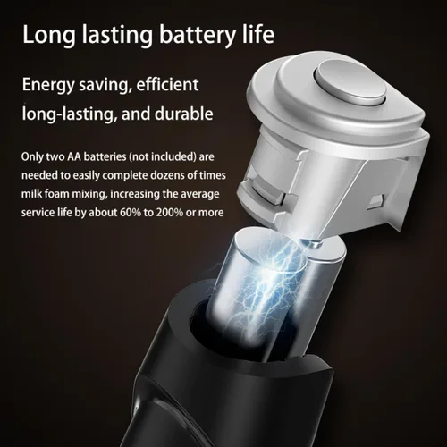 Miniatura 6 de Espumador de leche eléctrico de mano con soporte inalámbrico de acero inoxidable para batir café, crema y huevos