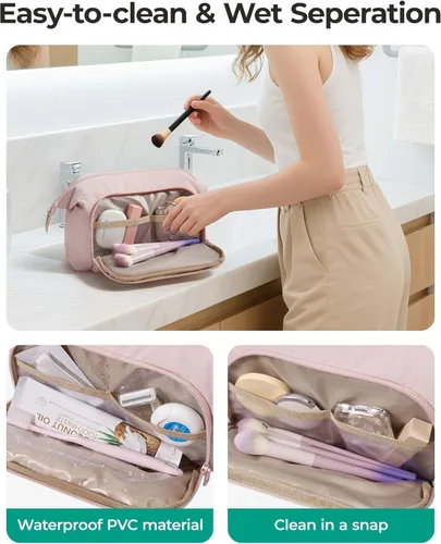 Miniatura 3 de BAGSMART Bolsa de Maquillaje, Esponjosa, Negro, Bolsa de maquillaje