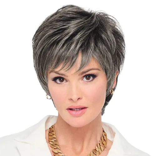 Miniatura 4 de Raquel Welch - Peluca corta Bob atada a mano feroz y enfocada por Hairuwear, gorra de tamaño medio, castaño iluminado por el sol RL10/12