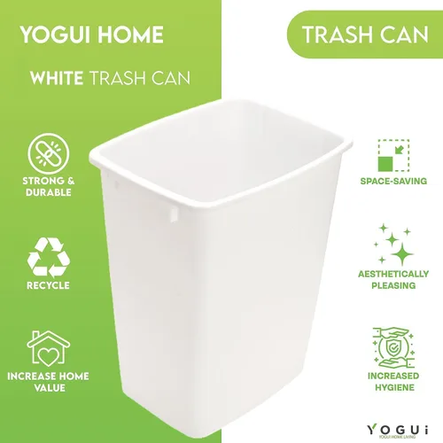 Miniatura 4 de Cubo de Basura de Plástico - Bote de Basura para Interior para Cocina, Hogar, Oficina y Uso Comercial - Gran Cubo de Eliminación de Residuos