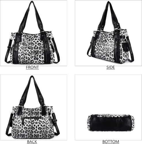 Miniatura 2 de Angel Kiss Bolsos para mujer con tiras en la parte superior, bolso estilo Hobo, bolsas de hombro espaciosas y casuales, cartera estilo Tote de PU