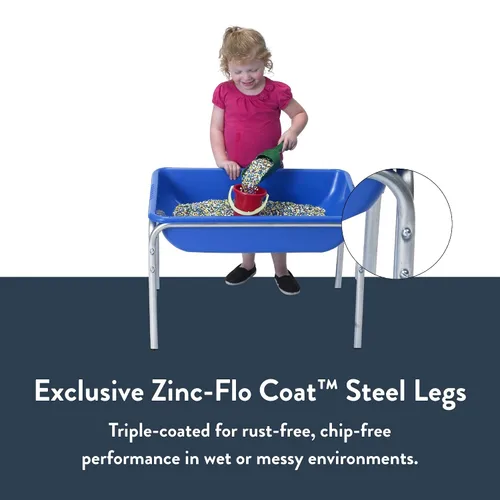 Miniatura 3 de Children's Factory - Mesa sensorial pequeña de 18" con tapa, caja de arena y mesa de agua para niños, azul