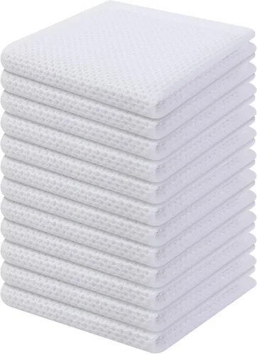 Miniatura 23 de Kitinjoy - Paños de cocina de 100 % algodón, tela de tejido gofrado, paño de limpieza ultrasuave, absorbente y de secado rápido. Gris Oscuro