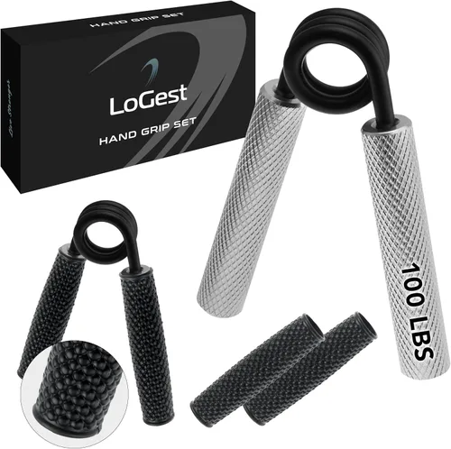 Logest Fortalecedor de agarre de mano de metal de 100 libras - 350 libras, antideslizante, resistente, fortalecedor de agarre con caja de regalo,