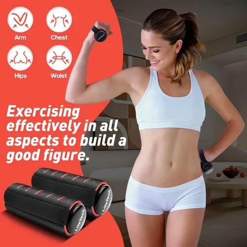 Miniatura 4 de LifeTech Juego de 2 mancuernas de 2.2 libras para caminar, con acolchado de espuma antideslizante, pesas de mano para correr de agarre suave