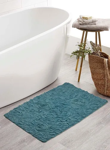 Miniatura 76 de Home Weavers Bell Flower Collection - Tapetes de baño copetudos 100 % algodón, extrasuaves y absorbentes, antideslizantes, lavables a máquina, lino