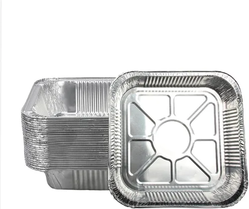 Miniatura 10 de Forros de papel de aluminio antiadherentes desechables para freidora de aire, cuadrados, 50 piezas, papel de aluminio a prueba de aceite también