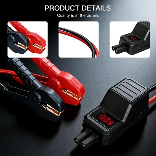 Miniatura 3 de MEGAWISE Abrazaderas de arranque inteligentes, cables de abrazadera de refuerzo automotriz, abrazaderas de cocodrilo de repuesto con pantalla LCD