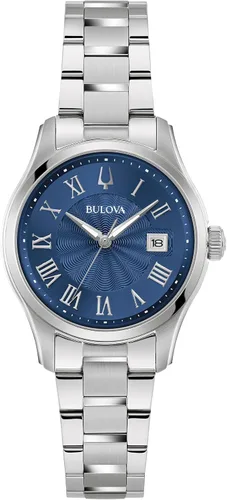 Miniatura 7 de Bulova Damas Clásico Mini Wilton 3 Manos Reloj Quartz Plata Acero Inoxidable, Día Fecha, 29mm