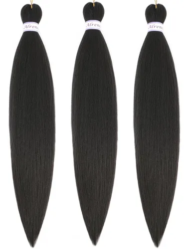 Miniatura 63 de Alrence Cabello estirado para hacer trenzas, trenza larga de 30 pulgadas, 8 paquetes, extensiones profesionales de trenzado de cabello sintético, 1b#