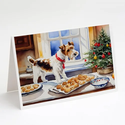 Miniatura 144 de Caroline's Treasures DAC3884GCA7P Paquete de 8 tarjetas en blanco de Navidad con galletas de husky siberiano Tarjetas de felicitación con sobres