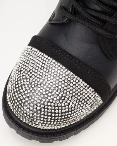 Miniatura 5 de bebe Botas de invierno para niñas Botas de combate resistentes al agua con diamantes de imitación (11-4)