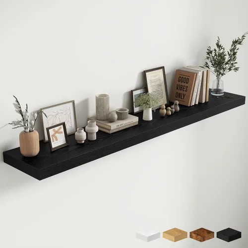 Miniatura 38 de Estantes flotantes de 48 pulgadas para pared, estante de chimenea de 10 pulgadas de profundidad, estantes flotantes de madera para pared, estantes