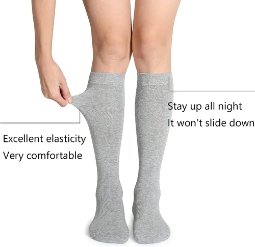 Miniatura 2 de Leotruny 3 pares de calcetines de algodón opacos hasta la rodilla para mujer