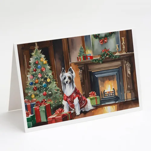 Miniatura 148 de Caroline's Treasures DAC2753GCA7P Paquete de 8 tarjetas de felicitación navideña acogedora de Husky siberiano Tarjetas en blanco con sobres