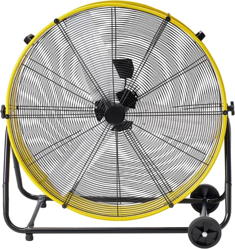 Miniatura 12 de Albott Ventilador de tambor industrial de 36 pulgadas, ventilador de piso de alta velocidad de plástico de 500 W con ruedas y velocidad variable