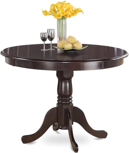 Miniatura 3 de East West Furniture HLDR3-CAP-03 Juego de mesa de comedor de 3 piezas contiene una mesa de comedor redonda con pedestal y 2 sillas Parson tapizadas
