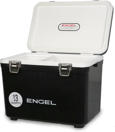 Engel 13qt, refrigerador hermético, de secado al aire, Drybox y pequeña lonchera con carcasa dura para hombres y mujeres Negro