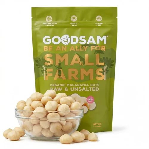 Miniatura 5 de GoodSAM Nueces de macadamia crudas orgánicas, sin sal, frutos secos enteros, sabor cremoso mantecoso, cultivadas de forma sostenible en granjas