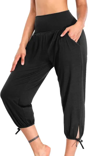 Miniatura 199 de Pantalones capri para mujer, estilo casual, de verano, elásticos, de cintura alta, pantalones de yoga, ajuste atlético, pantalones deportivos