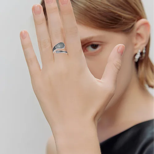 Miniatura 6 de Feijiesi Open Ring for Women Sterling Silver Thumb Ring Spoon Ring for Women Girls