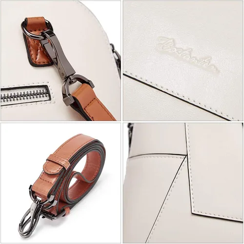 Miniatura 8 de BOSTANTEN Maletín de cuero para mujer de 15.6 pulgadas, bolso de hombro para laptop, oficina, trabajo, bolso cruzado