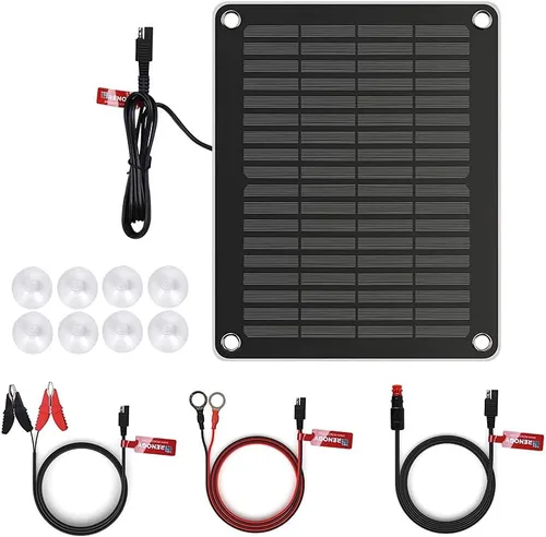 Miniatura 9 de Renogy Cargador solar de 10 W con enchufe de encendedor, pinzas lagarto, cables de batería para automóvil, barco, motocicletas, camiones