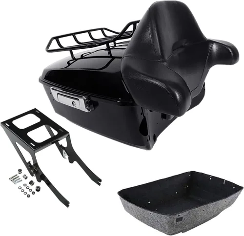 Miniatura 8 de TCMT King - Caja envolvente para maletero de motocicleta, montaje en el respaldo, portaequipajes, luz trasera, altavoces traseros aptos para Harley