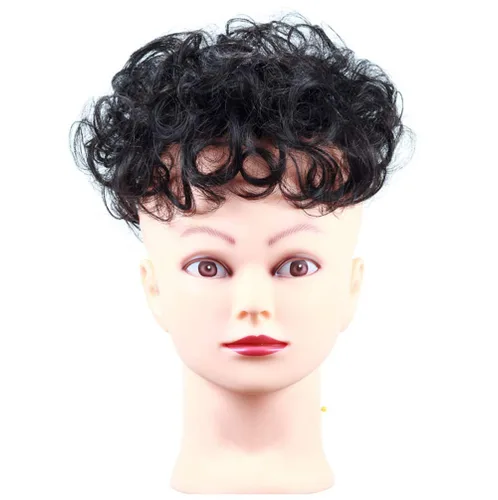 Miniatura 6 de Peluca de pelo corto y rizado con clip en base ahuecada para mujer, color negro y marrón
