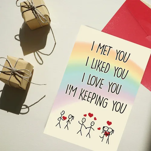 Miniatura 5 de Cheerin Divertida tarjeta de aniversario con sobres, tarjetas de amor humorísticas para él y ella, tarjeta romántica para marido, esposa, prometido