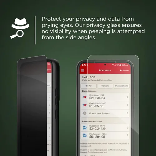 Miniatura 3 de magglass Protector de pantalla de privacidad para Samsung Galaxy S22 Ultra templado tintado (S22-ULTRA 6.8 pulgadas)