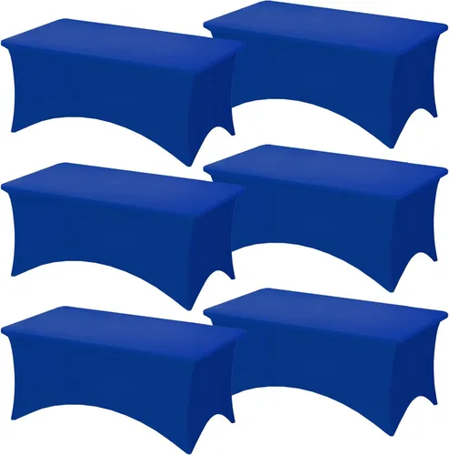 Miniatura 11 de Fixwal Paquete de 3 Manteles Negros para Mesas Rectangulares de 6 Pies, Manteles Rectangulares Elásticos de Spandex Ajustables de 6 Pies