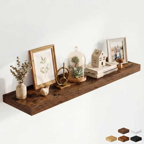 Miniatura 47 de Estantes flotantes de 48 pulgadas para pared, estante de chimenea de 10 pulgadas de profundidad, estantes flotantes de madera para pared, estantes