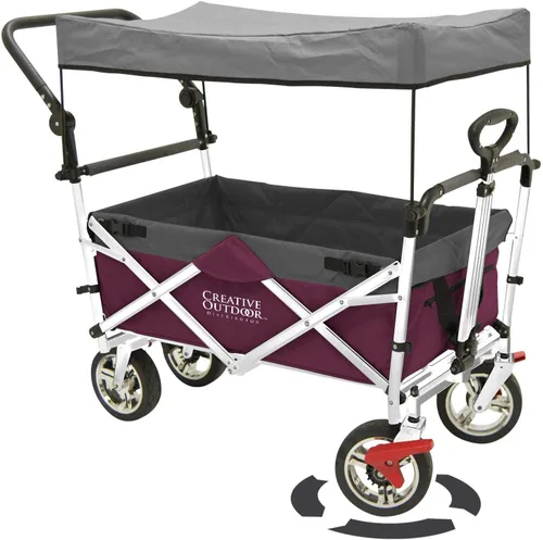 Cochecito creativo al aire libre para niños, capacidad de peso de 150 libras, carrito plegable todo terreno con toldo para carga, playa, parque,