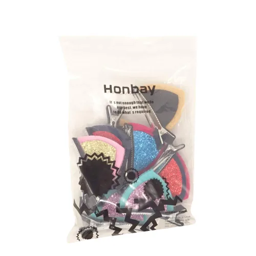 Miniatura 7 de Honbay Pinzas para el pelo con orejas de gato con lentejuelas brillantes, 10 unidades (5 pares) lindas pinzas para el pelo de cocodrilo de animales