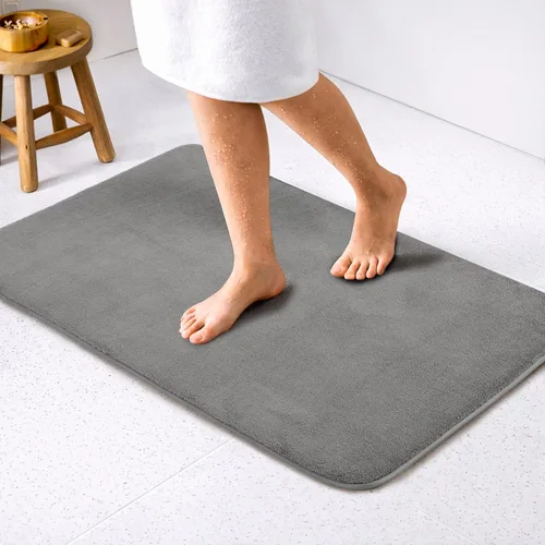 Miniatura 15 de American Soft Linen - Alfombra de baño antideslizante, 100% de algodón, 17 x 24 pulgadas, alfombras de baño lavables, tapetes peludos, color beige