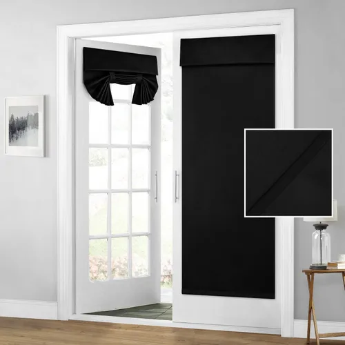 Miniatura 78 de HOMEIDEAS Cortinas 100% Opacas para Luces Laterales de Puerta Principal, Cubierta de Ventana de Puerta de Aula, Persianas de Privacidad
