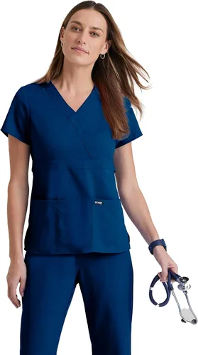 Miniatura 12 de Grey's Anatomy Signature - Camiseta de uniforme para mujer (talla grande, 3 bolsillos)