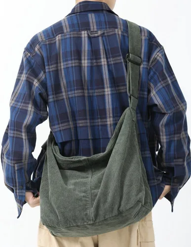 Miniatura 3 de Bolso de mano de pana para mujeres y hombres, bolso de hombro de pana grande, bolso de mano casual, bolso cruzado de pana suave, bolso de mano