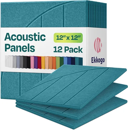 Miniatura 107 de Paneles insonorizantes de alta densidad para pared, forma hexagonal, paquete de 12 unidades de 14" x 12.1" x 0.4", color azul mezclilla Azul denim